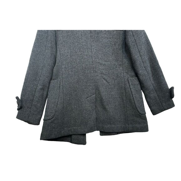 Banana Republic Womens Wool Blend Toggle Coat XS Gray Cross Zipper - Picture 9 of 10